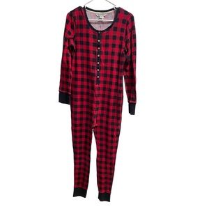 Gander Mountain Guide Series Buffalo Plaid One-Piece Long Johns Pajamas sz. Med.